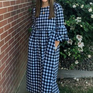 Flamingo Urban Gingham Midi Dress